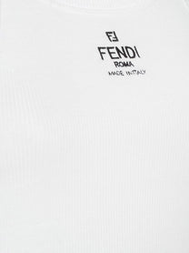 Fendi Women's Ribbed Cotton Tank Top White
