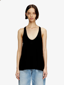 Diesel Women's Ribbed Cotton Tank Top Black