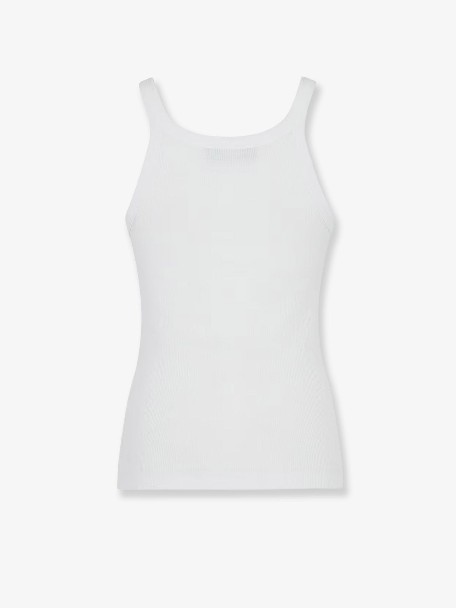 Fendi Women's Ribbed Cotton Tank Top White