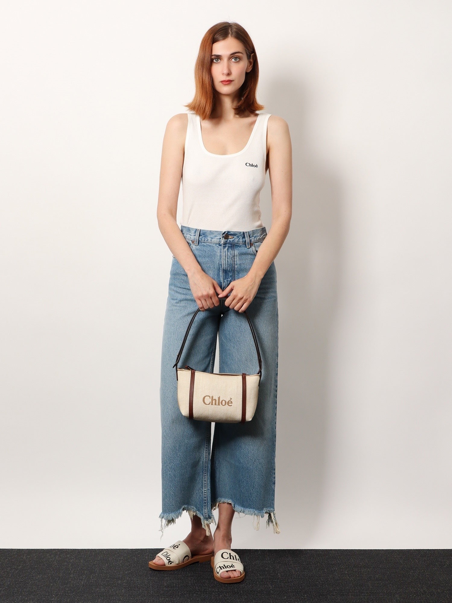 Chloé Women's Ribbed Cotton Tank Top White