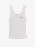 Chloé Women's Ribbed Cotton Tank Top White