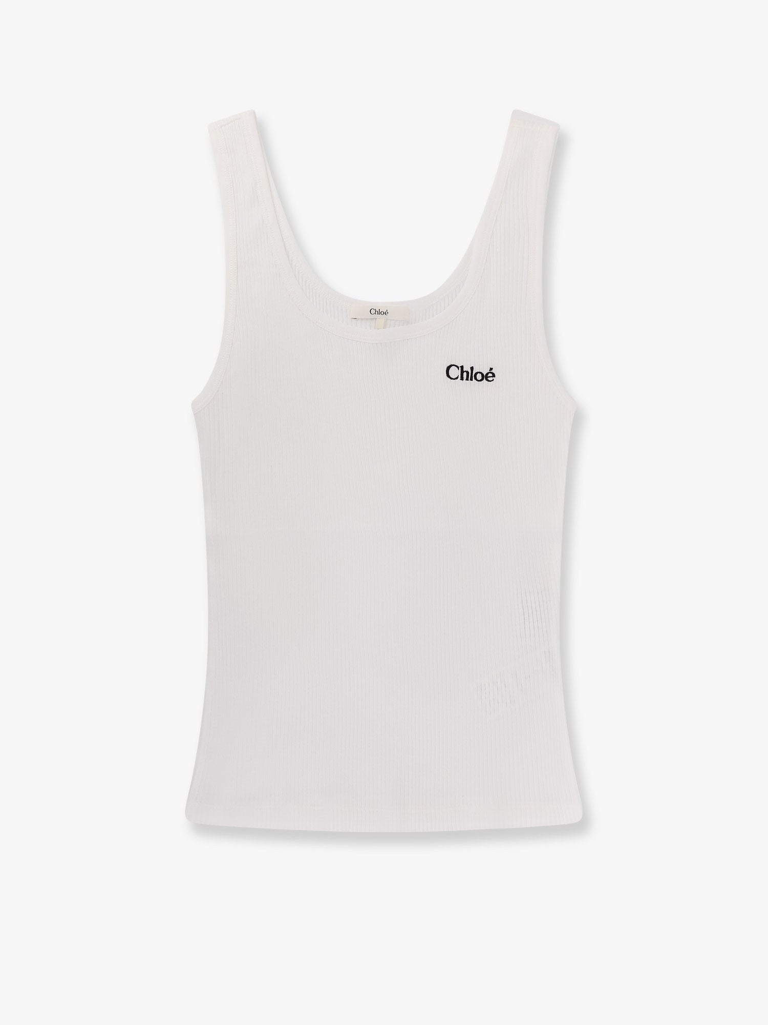 Chloé Women's Ribbed Cotton Tank Top White