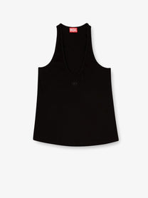 Diesel Women's Ribbed Cotton Tank Top Black