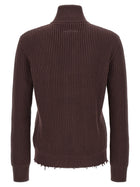 MM6 Maison Margiela Ribbed Cotton Turtleneck Sweater Brown, view 2
