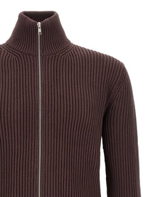 MM6 Maison Margiela Ribbed Cotton Turtleneck Sweater Brown, view 3