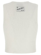 Elisabetta Franchi Ribbed Crop Top White, view 2
