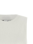 Elisabetta Franchi Ribbed Crop Top White, view 3