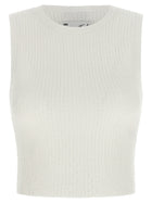 Elisabetta Franchi Ribbed Crop Top White