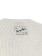 Elisabetta Franchi Ribbed Crop Top White, view 4
