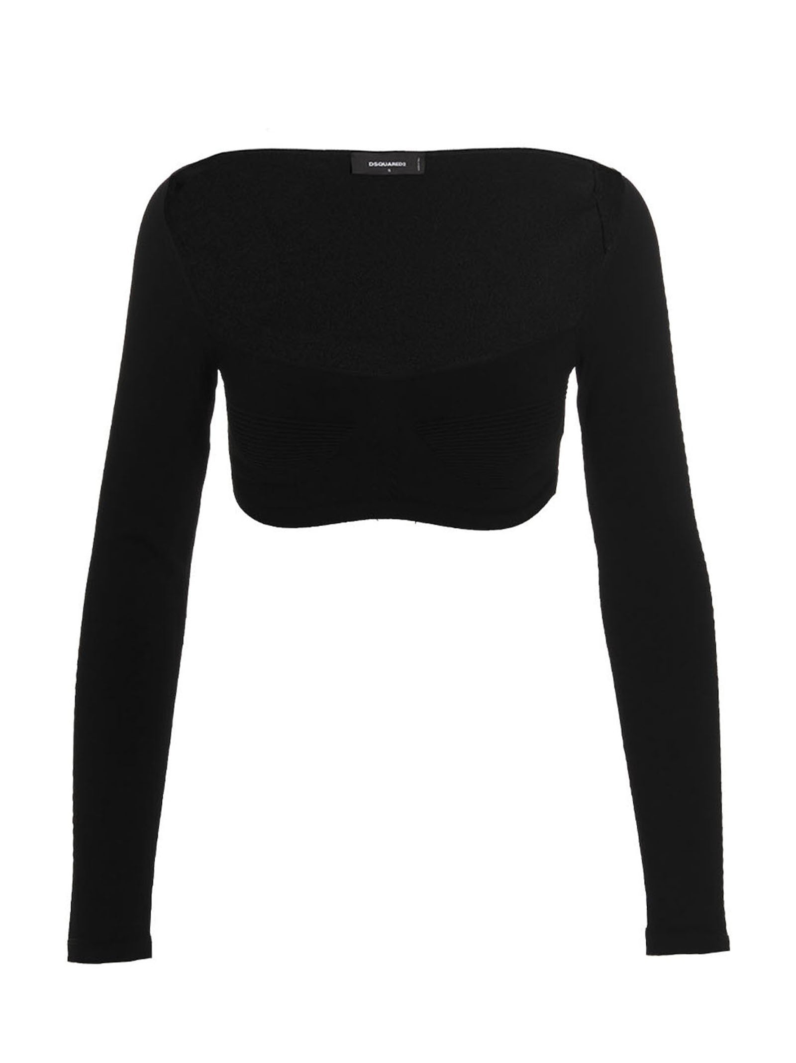 Dsquared2 Ribbed Cropped Sweater Black