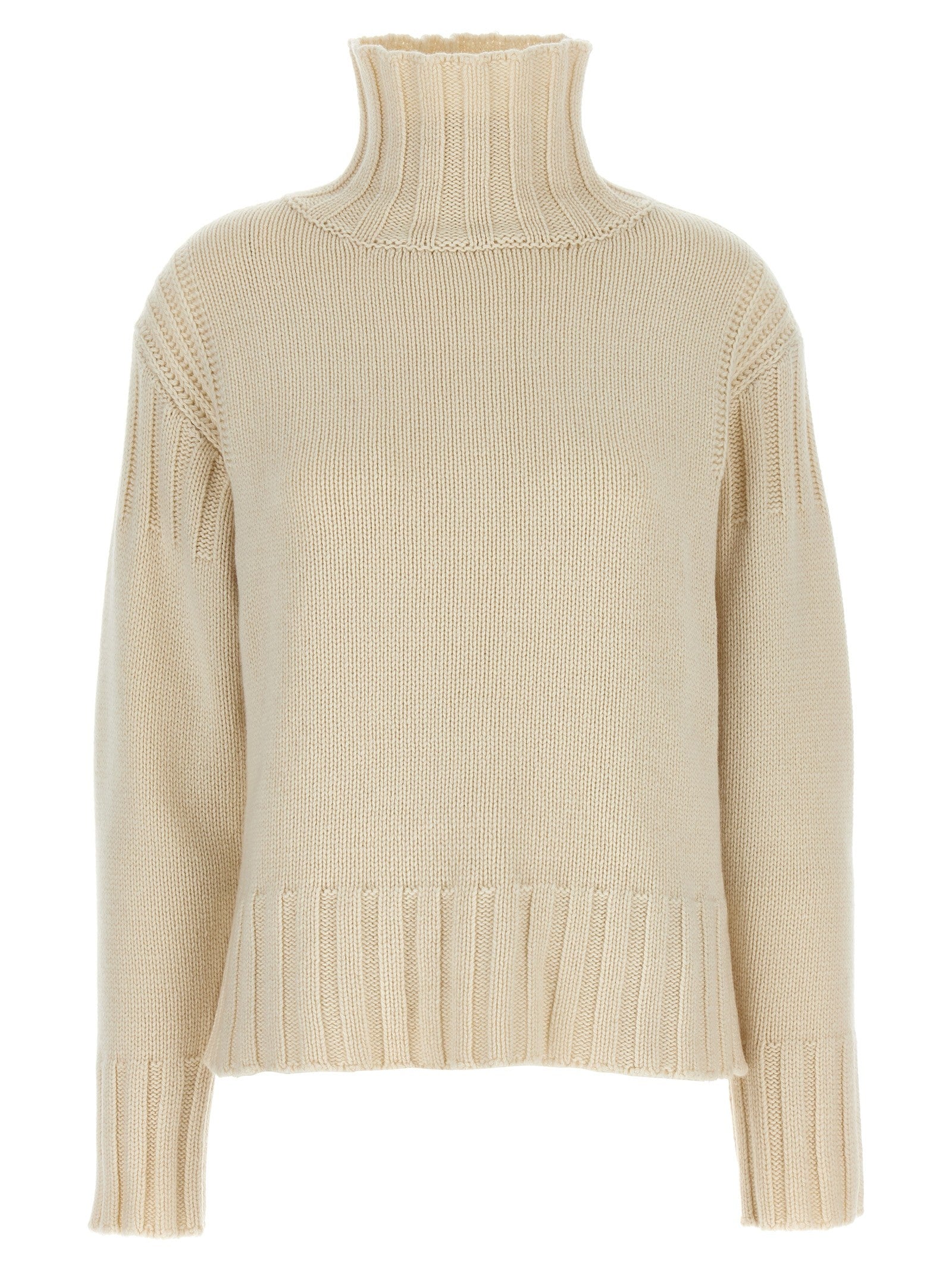 Jil Sander Ribbed Detail Sweater White
