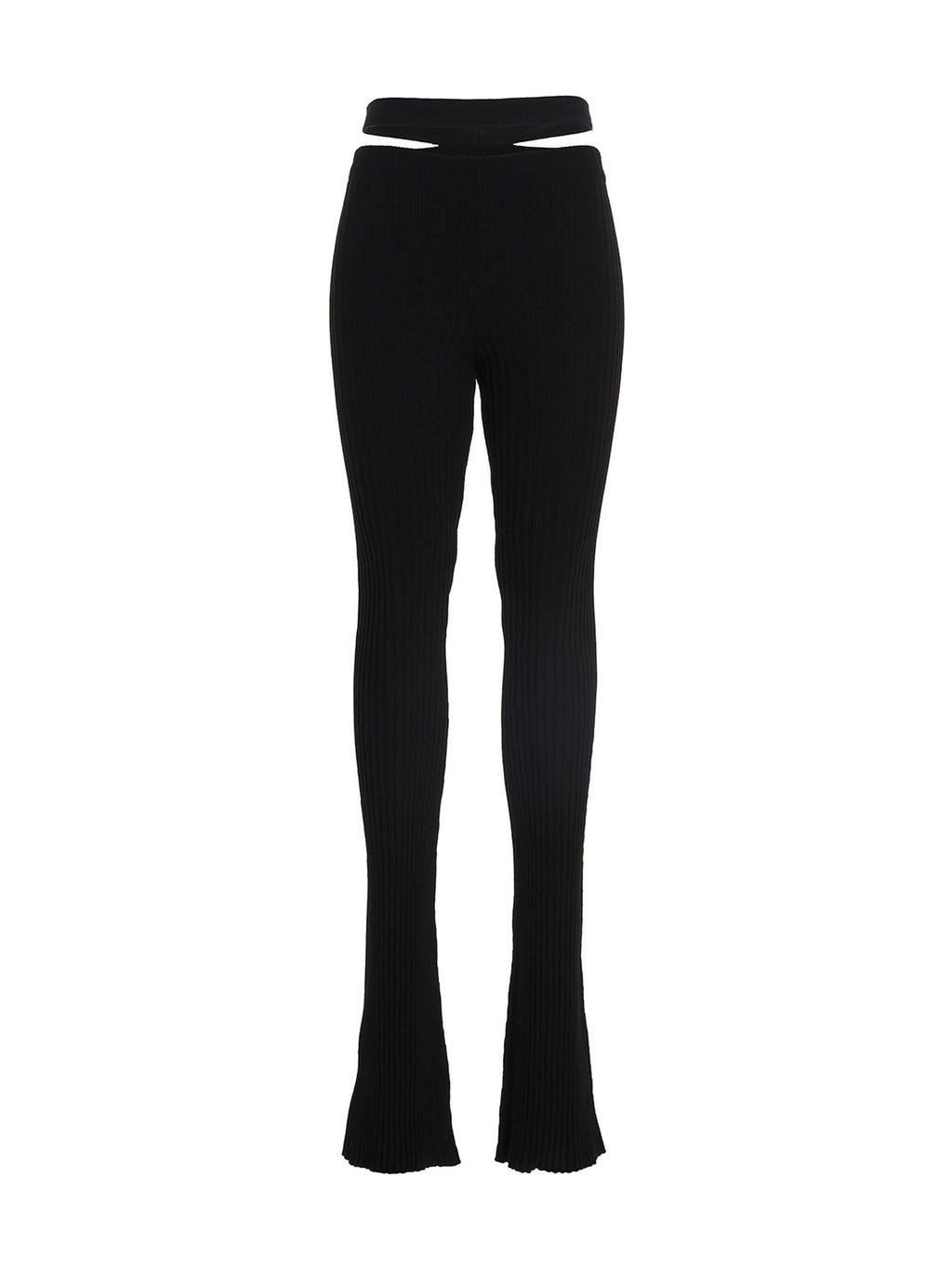 ANDREĀDAMO Ribbed Flared Trousers Black