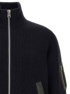Sacai Ribbed Knit Blouson Blue, view 3