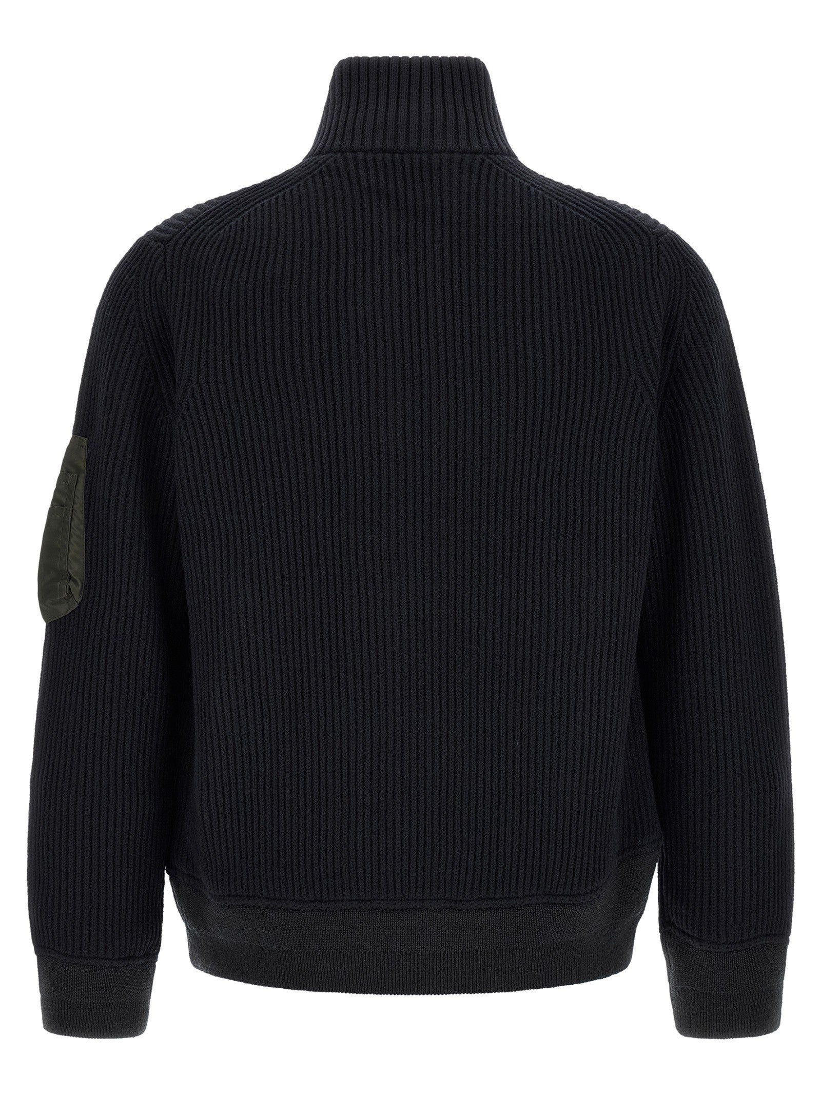 Sacai Ribbed Knit Blouson Blue
