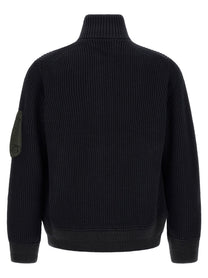 Sacai Ribbed Knit Blouson Blue