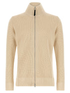 Maison Margiela Ribbed Knit Cardigan Beige