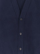 Laneus Men's Ribbed Knit Cardigan Blue