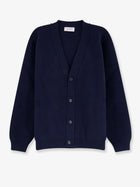 Laneus Men's Ribbed Knit Cardigan Blue