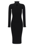 Elisabetta Franchi Ribbed Knit Dress Black, view 2
