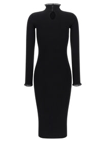 Elisabetta Franchi Ribbed Knit Dress Black