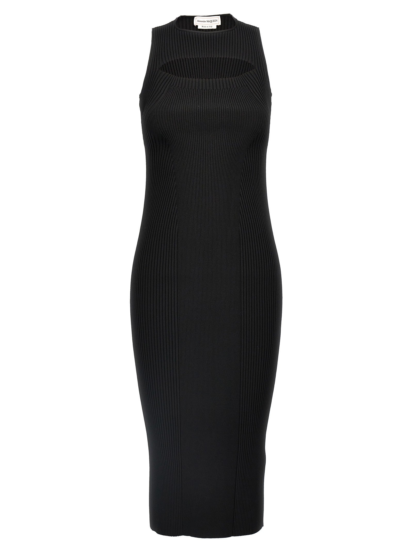 Alexander McQueen Ribbed Knit Dress Black