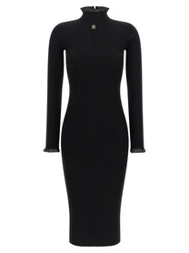 Elisabetta Franchi Ribbed Knit Dress Black