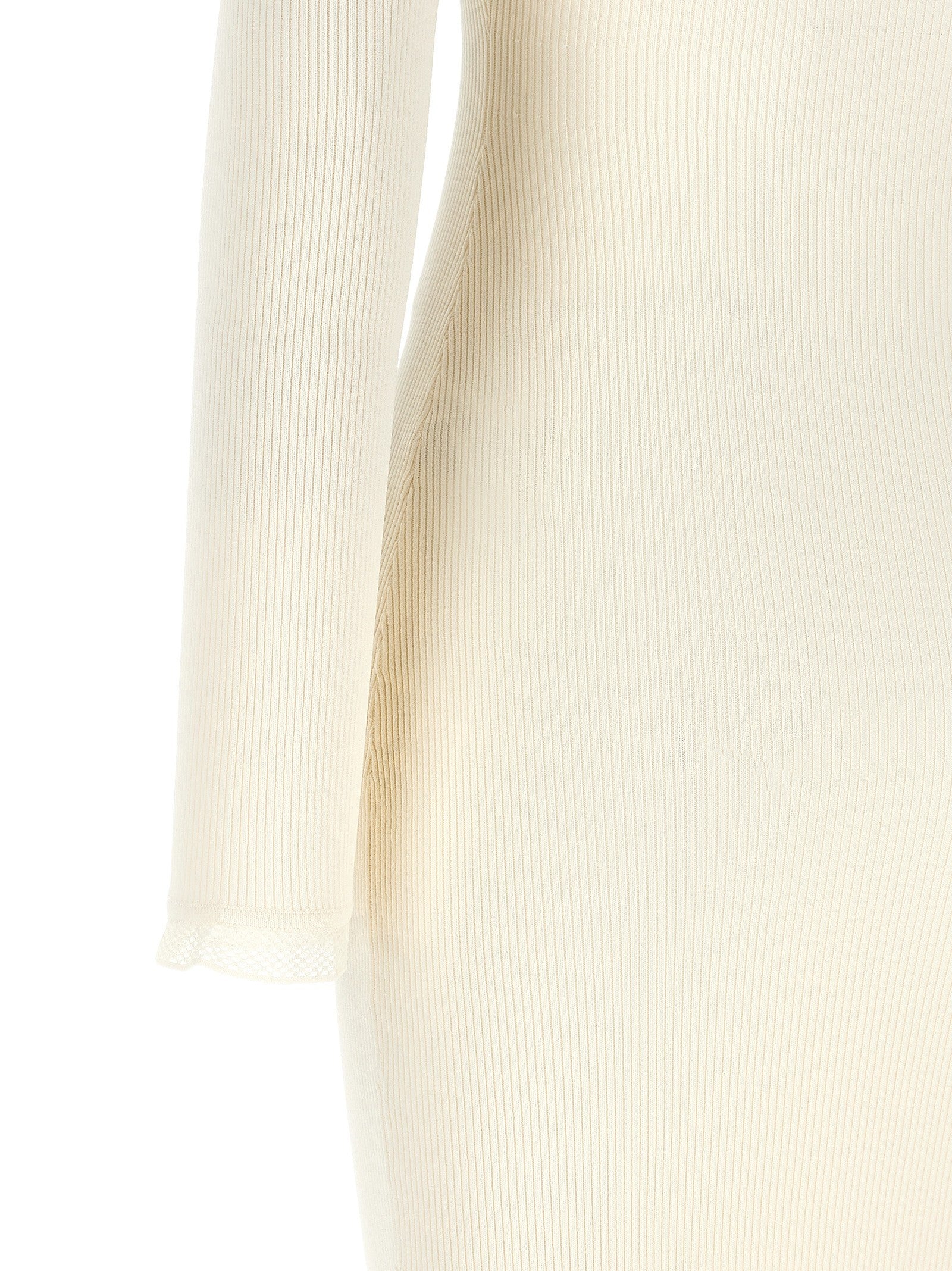 Elisabetta Franchi Ribbed Knit Dress White