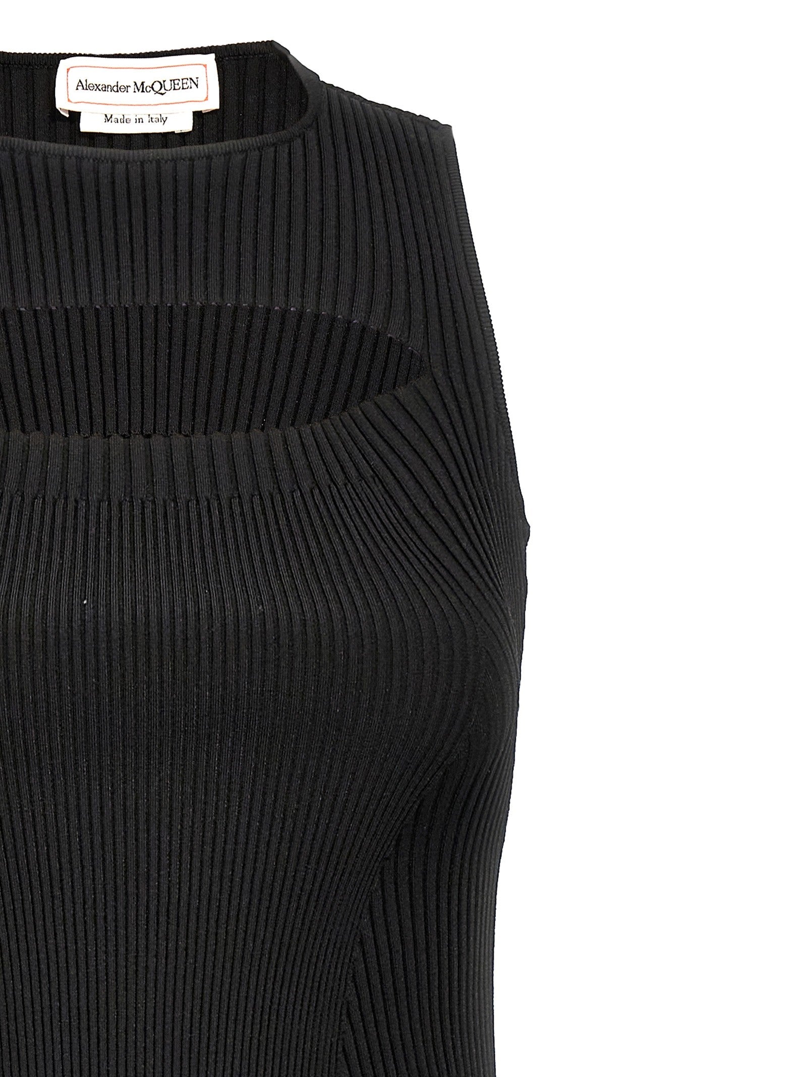 Alexander McQueen Ribbed Knit Dress Black