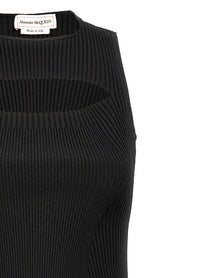Alexander McQueen Ribbed Knit Dress Black