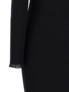Elisabetta Franchi Ribbed Knit Dress Black, view 4