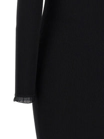 Elisabetta Franchi Ribbed Knit Dress Black
