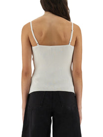 self-portrait Women's Ribbed Knit Top White self-portrait