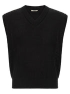 AURALEE Ribbed Knit Vest Black