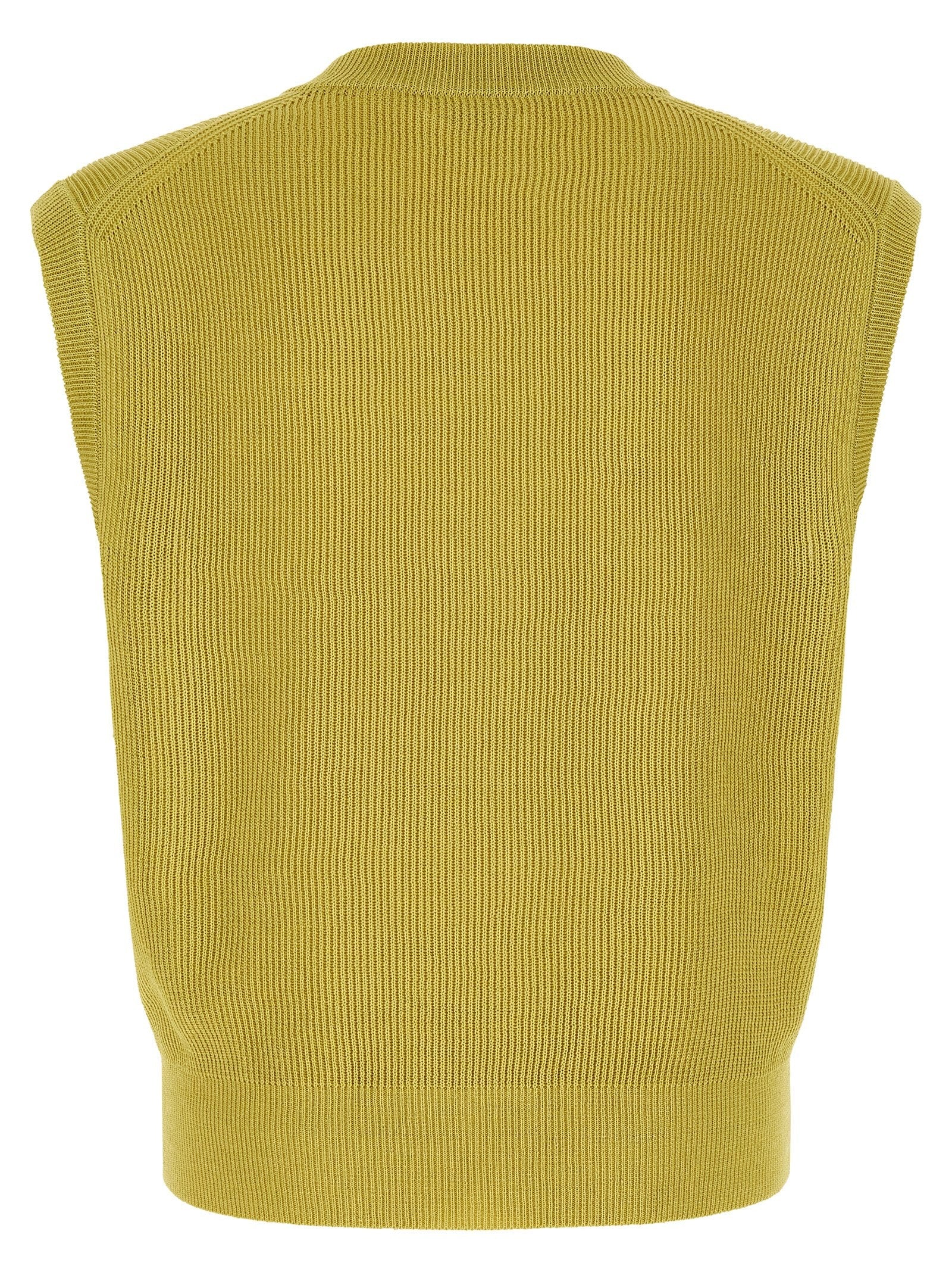 Auralee Ribbed Knit Vest Yellow