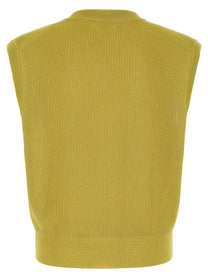 Auralee Ribbed Knit Vest Yellow