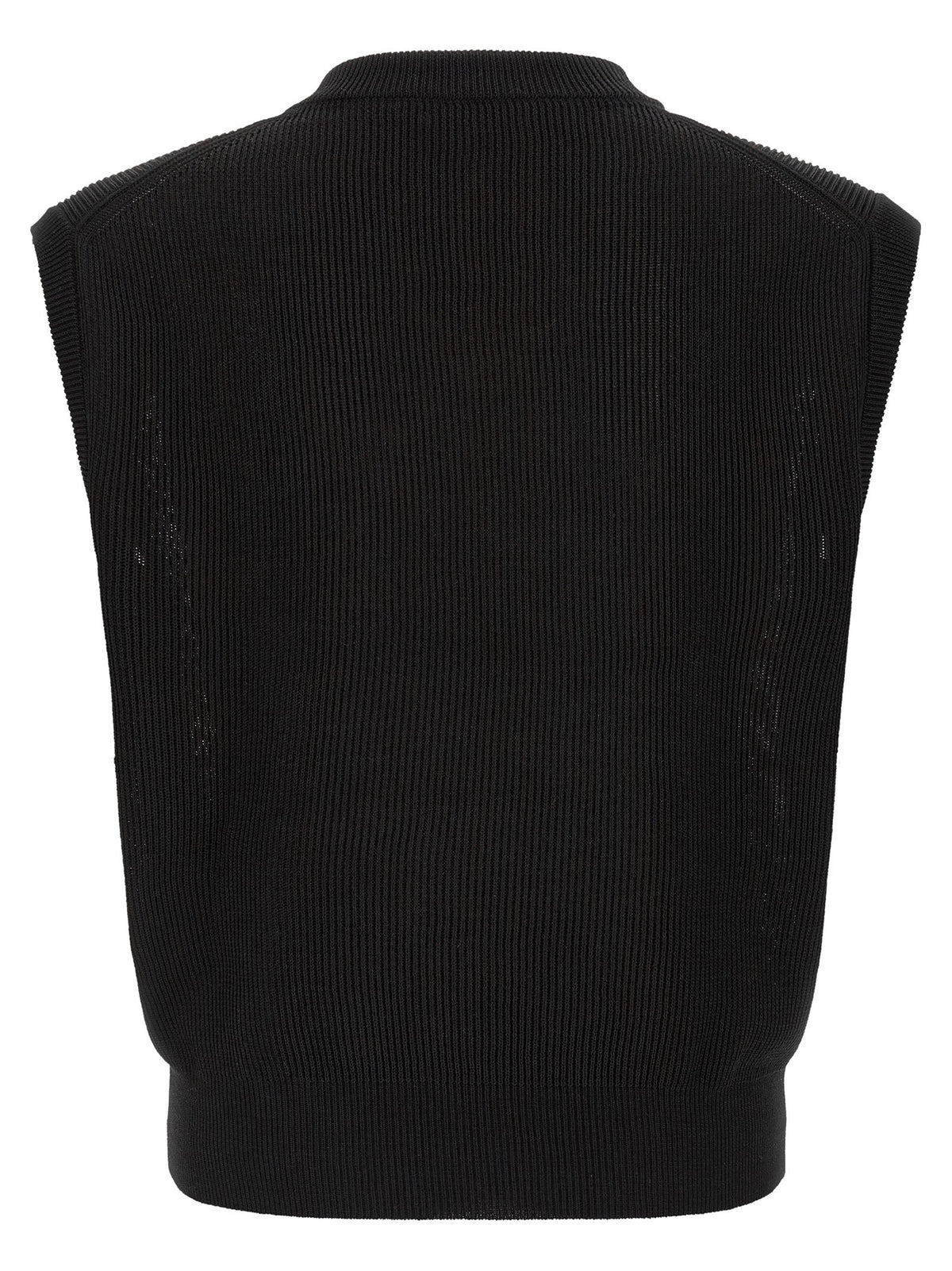 AURALEE Ribbed Knit Vest Black, view 2