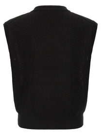 AURALEE Ribbed Knit Vest Black, view 2