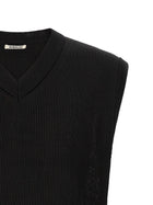 AURALEE Ribbed Knit Vest Black, view 3