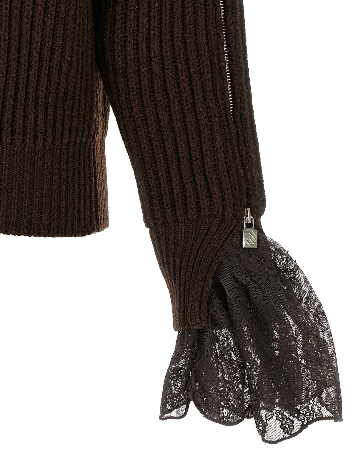Giuseppe Di Morabito Ribbed Lace Sweater Brown