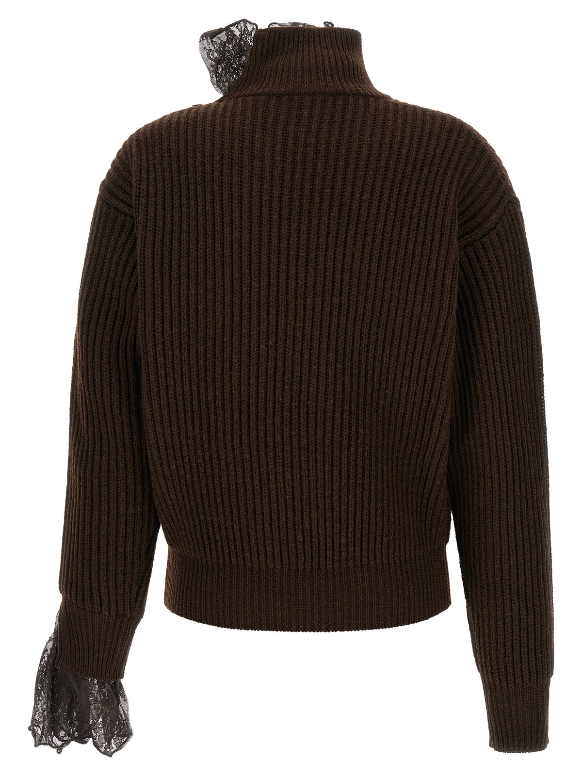 Giuseppe Di Morabito Ribbed Lace Sweater Brown, view 2