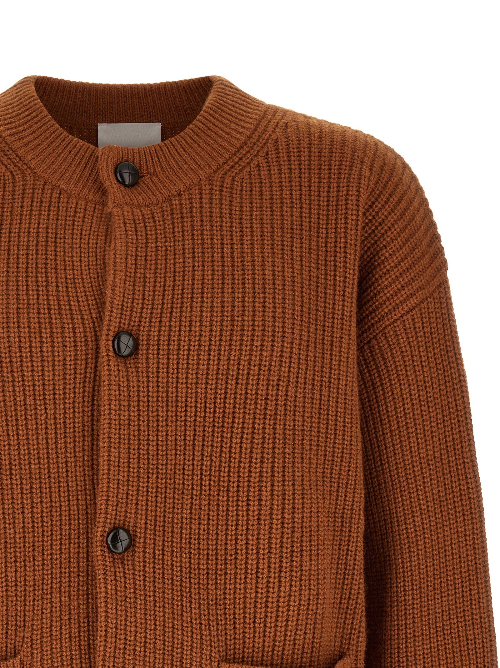 ISABEL MARANT Ribbed Mael Cardigan Brown