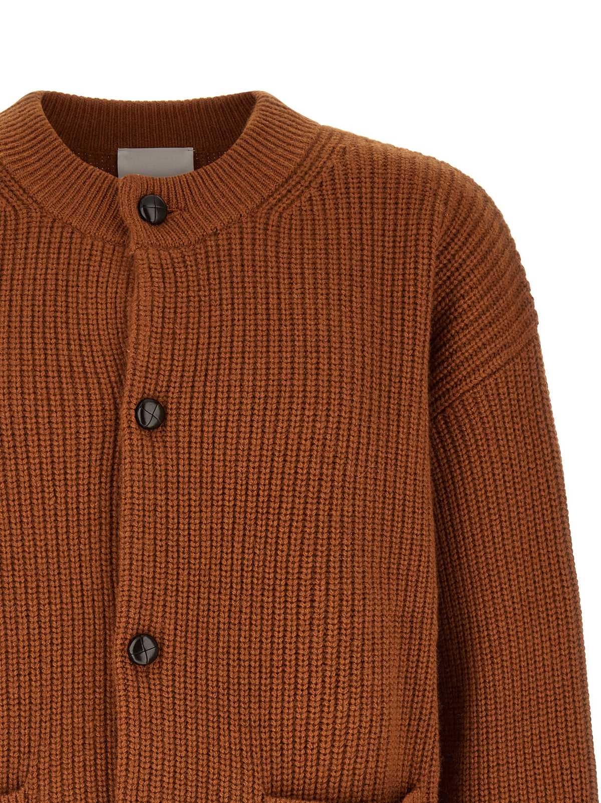 ISABEL MARANT Ribbed Mael Cardigan Brown, view 3