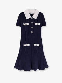 self-portrait Women's Ribbed Mini Dress Blue
