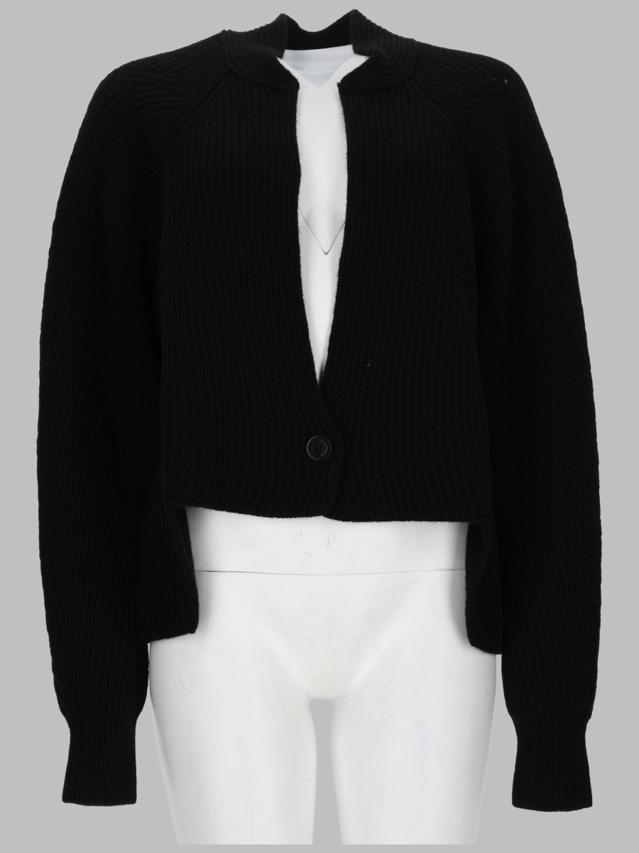 Nude Women's Ribbed Mini Knit Cardigan Black