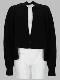 Nude Women's Ribbed Mini Knit Cardigan Black