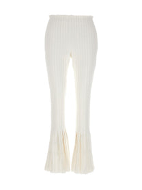 Sacai Ribbed Pleated Pants White