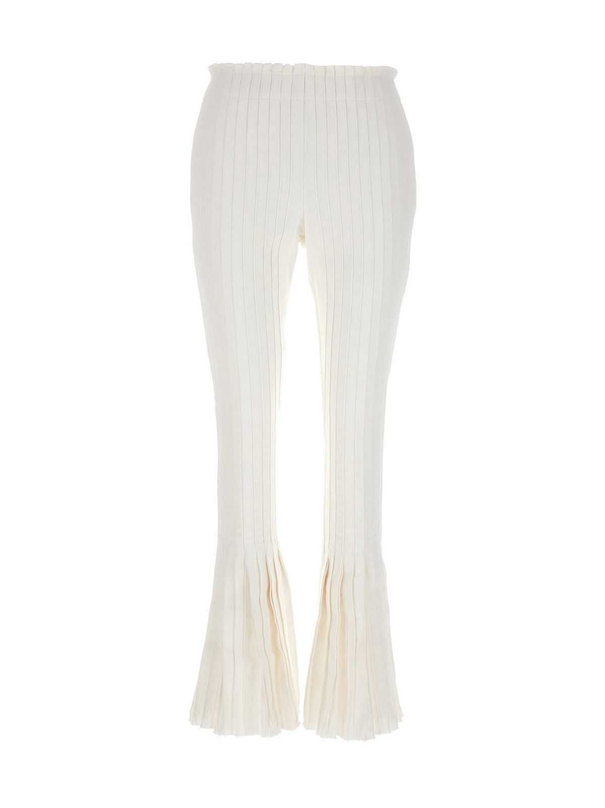 Sacai Ribbed Pleated Pants White