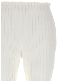 Sacai Ribbed Pleated Pants White