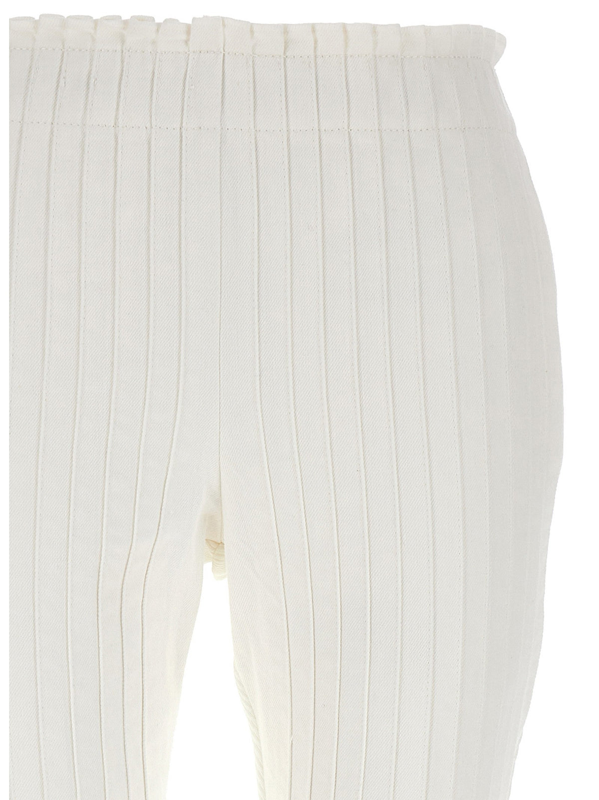 Sacai Ribbed Pleated Pants White, view 3