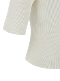 AURALEE Ribbed Polo Shirt White